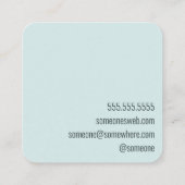 Witchy Blue Crescent Moon Business Card Quadratische Visitenkarte (Rückseite)