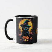 WITCHY BREW für ((Name), Black Cat Halloween Tasse (Links)