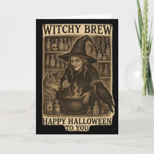 Witchy Brew Halloween Greetings Card Karte (Vorderseite)