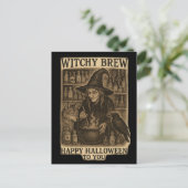 Witchy Brew Halloween Postcard Postkarte (Stehend Vorderseite)