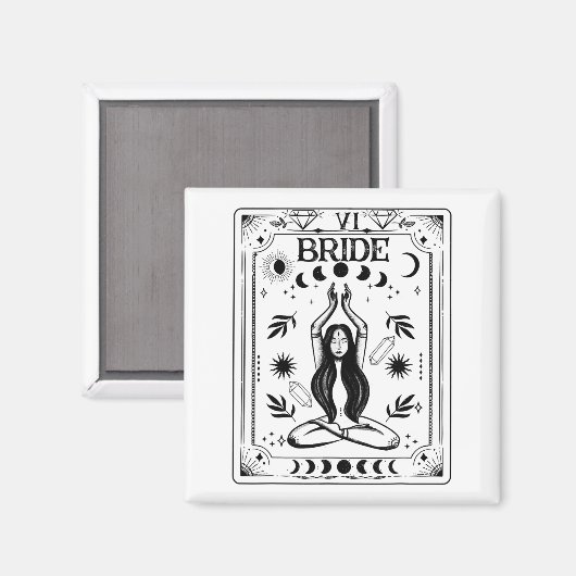 Witchy Bride Coven Tarot Celestial Gothic Bachelor Magnet (Vorderseite/Rückseite)