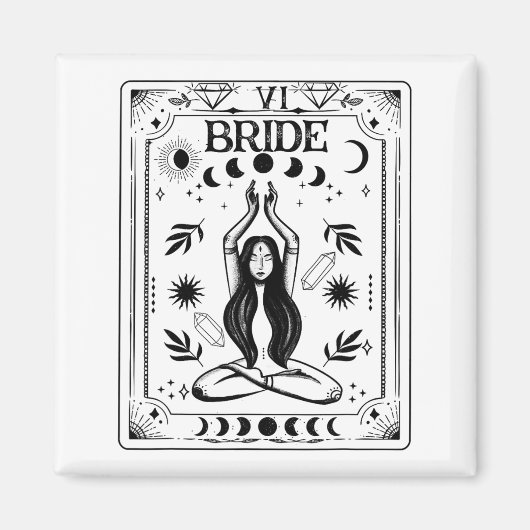 Witchy Bride Coven Tarot Celestial Gothic Bachelor Magnet (Vorne)