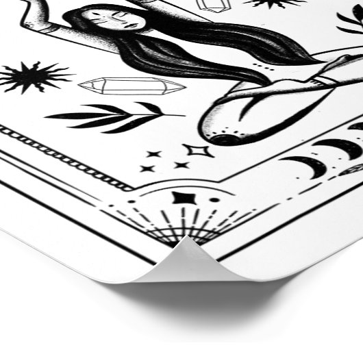 Witchy Bride Coven Tarot Celestial Gothic Bachelor Poster (Ecke)