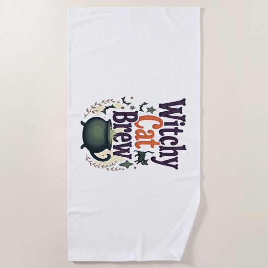 Witchy Cat Brew Strandtuch (Vorderseite)