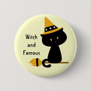 Witchy Cat Button