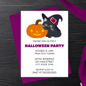 Witchy Cat Halloween-Party Einladung