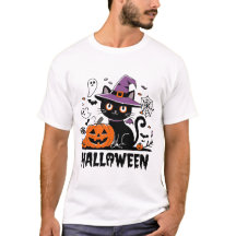 Witchy Cat mit Pumpkins - Halloween Spaß