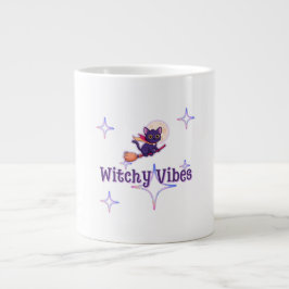 Witchy Cat Vibes - Niedliches Halloween-Design Jumbo-Tasse