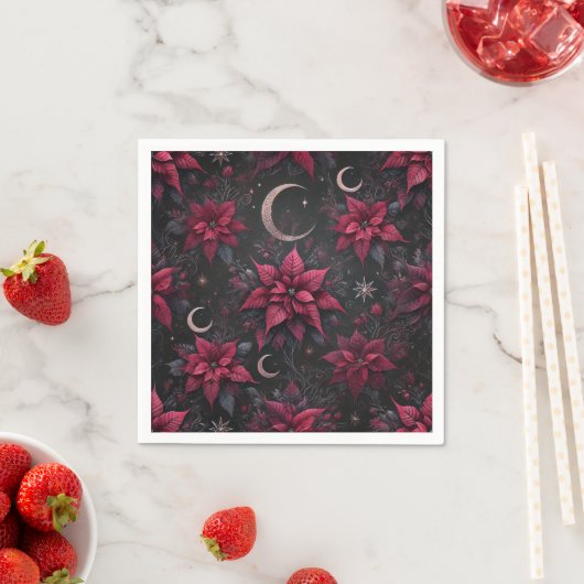 Witchy Dark Moon Poinsettia Découpage Napkins Serviette (Beispiel)