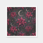 Witchy Dark Moon Poinsettia Découpage Napkins Serviette (Vorderseite)