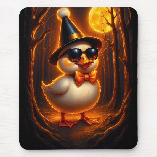 Witchy Duck Halloween Mouse Pad - Funny Cartoon An Mousepad (Vorne)