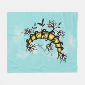 Witchy Floral Moon Fleecedecke (Vorderseite (Horizontal))