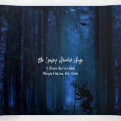 Witchy Forest Halloween-Party Dreifach Gefaltete Einladung (Innenseite Mitte)