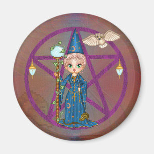Witchy Frau Penctacle Pixel-Kunst Magnet