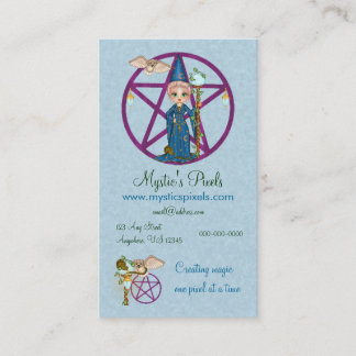 Witchy Frau Penctacle Pixel-Kunst Visitenkarte