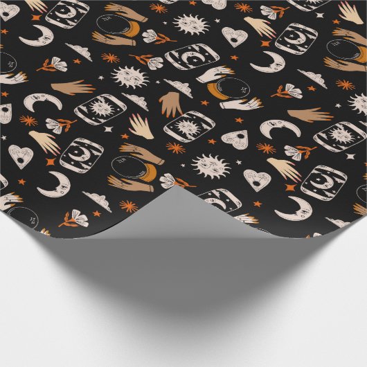 Witchy FrauenHalloween Geschenkpapier (Ecke)