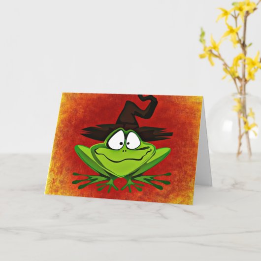 Witchy Frog Karte (Gelbe Blume)