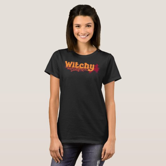 Witchy Funny Halloween Vibes T-Shirt (Vorne ganz)