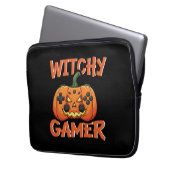 Witchy Gamer Halloween Laptopschutzhülle (Vorderseite Links)