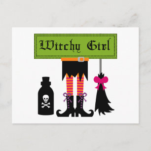 Witchy Girl Halloween T - Shirt und Geschenke Postkarte