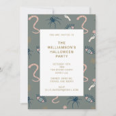 Witchy Gothic Gray Apothecary Halloween-Party Einladung (Vorderseite)