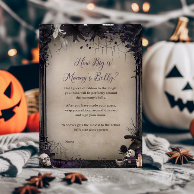 Witchy Gothy Wie groß ist Mommys Bly Game (Witchy Baby Shower How Big is Mommys Belly Game)