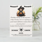 Witchy Halloween Baby-Dusche Einladung (Stehend Vorderseite)