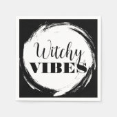 Witchy Halloween Black and White Serviette (Vorderseite)