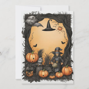 Witchy Halloween Blank Einladung