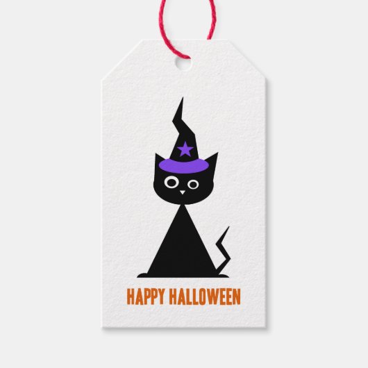 Witchy +{ halloween }+ Cat Geschenkanhänger (Vorderseite)