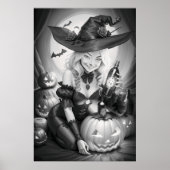 Witchy Halloween Coloring Poster (Vorne)
