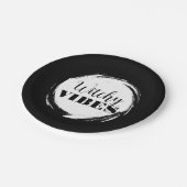 Witchy Halloween Party Black and White Pappteller (Schrägansicht)