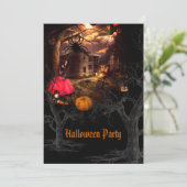 Witchy Halloween-Party Einladung (Stehend Vorderseite)