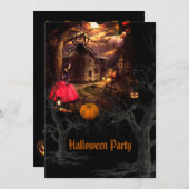 Witchy Halloween-Party Einladung (Vorne/Hinten)