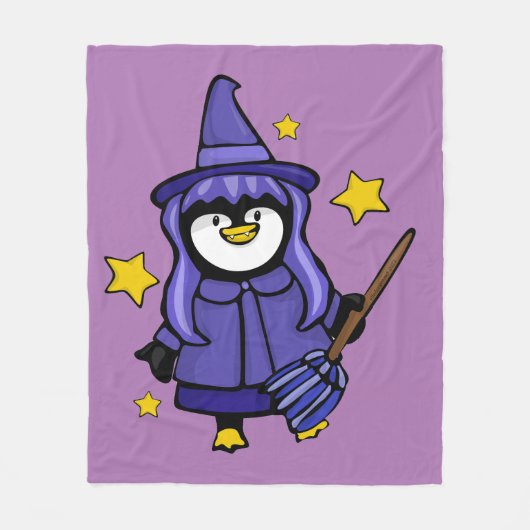 Witchy Halloween Pinguin Fleece Blanket (Vorderseite)