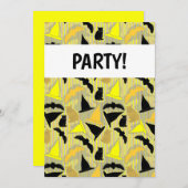 Witchy Halloween Stripes Einladung (Vorne/Hinten)