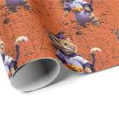Witchy Halloween Tabby Geschenkpapier (Rolleneckpunkt)