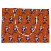 Witchy Halloween Tabby Große Geschenktüte (Rückseite)