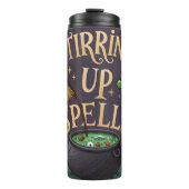 Witchy Halloween Thermal Tumbler Stirring Up Spell Thermosbecher (Vorderseite)