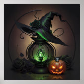 Witchy Hat Lantern und Pumpkin Poster (Vorne)