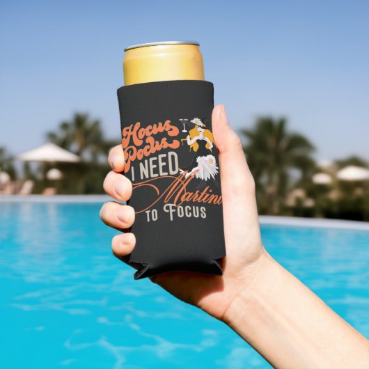 Witchy Hocus Pocus Martini fokussiert Halloween Selters Dosenkühler (In Situ Pool)