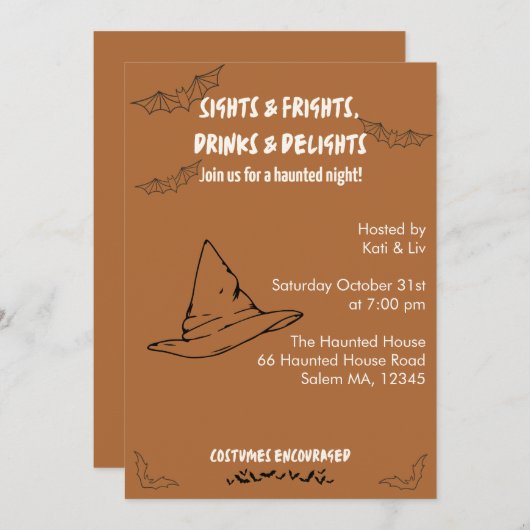 Witchy Invite Einladung (Vorne/Hinten)