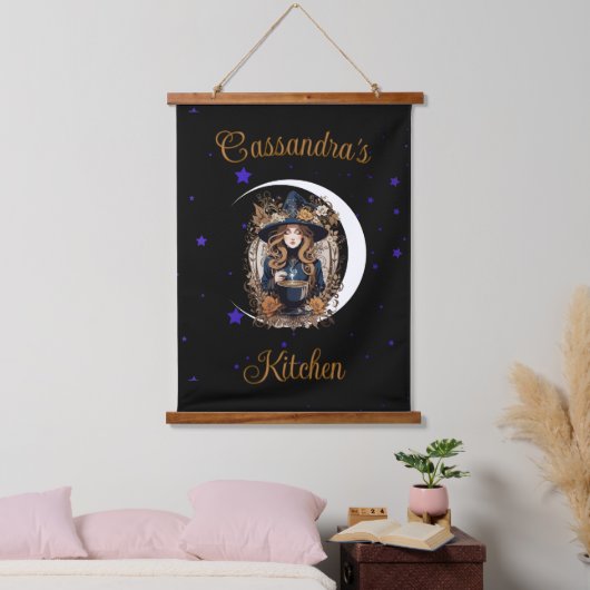 Witchy Kitchen Personalisiert Wandteppich Mit Holzrahmen (Schlafzimmer)