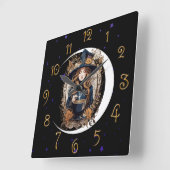 Witchy Kitchen Quadratische Wanduhr (Winkel)