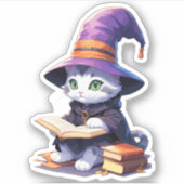 Witchy Kitten Design Aufkleber (Vorderseite)