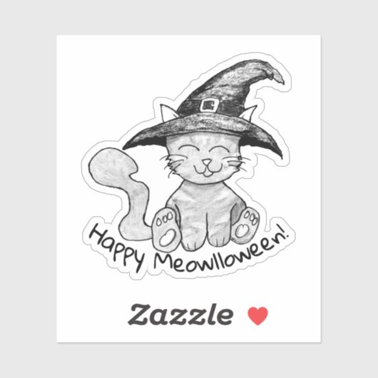 Witchy Kitty Halloween Aufkleber (Blatt)