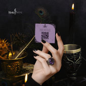 Witchy Lavender Halloween Quick Response Card Quadratische Visitenkarte
