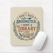 Witchy Librarian Library Card Book Lover Custom Mousepad (Mit Mouse)