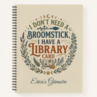 Witchy Librarian Library Card Book Lover Custom Notizblock
