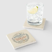 Witchy Librarian Library Card Book Lover Steinuntersetzer (Seitenansicht)